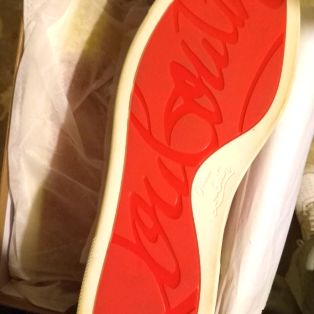 Men's Christian Louboutin shoes. Size 47 European. 13 US. Pink and gold studded